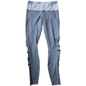 Lululemon Grey Ruched Athletic Leggings Women's Size 8